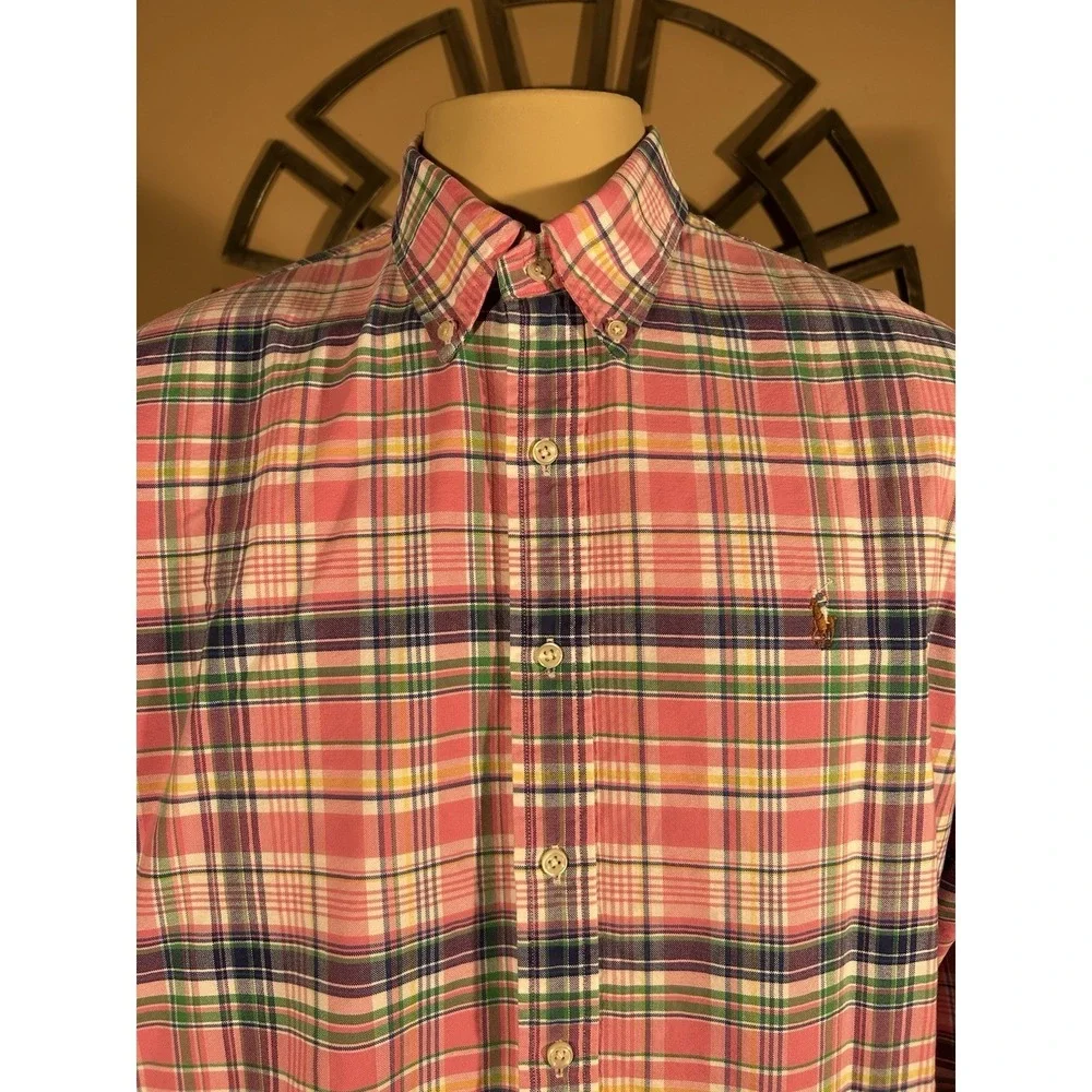 Ralph Lauren Long Sleeve Shirt Pink Multi‎ Colored Plaid XXL